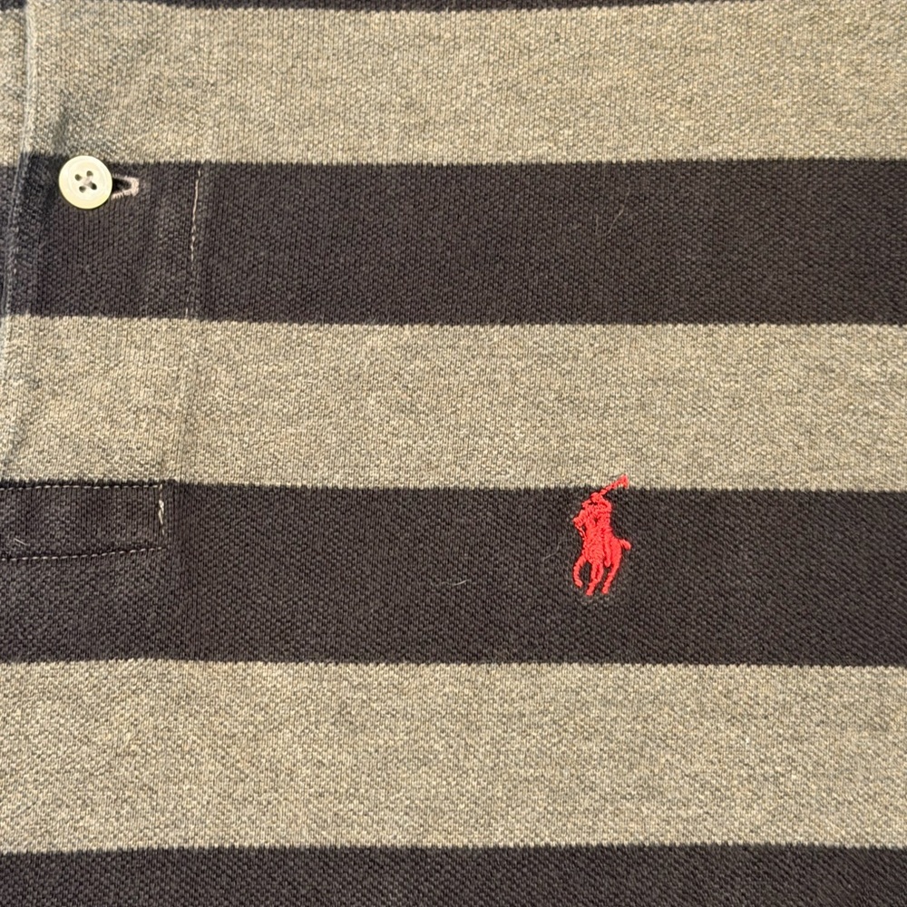 Ralph Lauren Polo Sport 90s Long Sleeve Rugby Stripe Red Pony Mens XL - Picture 2 of 6